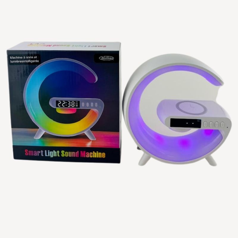CHARGING PAD WIRELESS CLOCK & LIGHT SOUND MACHINE W/BLUETOOTH
