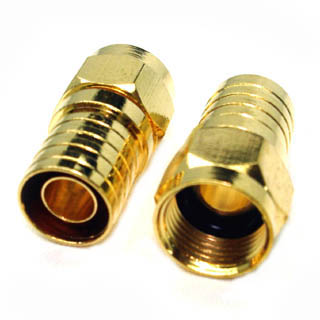 F PLUG RG6 CRIMP WEATHER PROOF GOLD