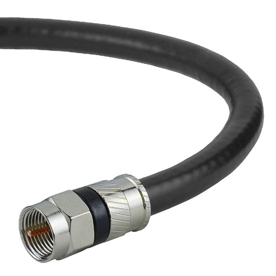 VIDEO CABLE RG6U F M/M 1FT BLK 