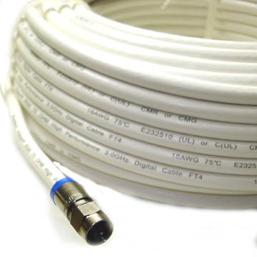 VIDEO CABLE RG6U F M/M 100FT WHT 