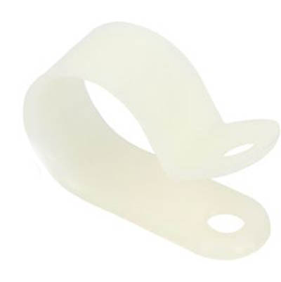 CABLE CLAMP 9.5MM WHITE NYLON 