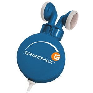 EARPHONE 32R 3.5MM RETRACTABLE 5FT W/SILICONE EAR ADAPTER BLUE
