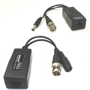 BNC PLUG TO RJ45 BALUN FOR CCTV WITH DC POWER PLUG/JACK 