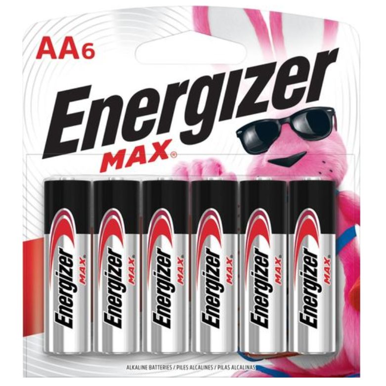 BATTERY ALKALINE AA 1.5V ENERGIZER MAX - 6 Pcs/Pkg