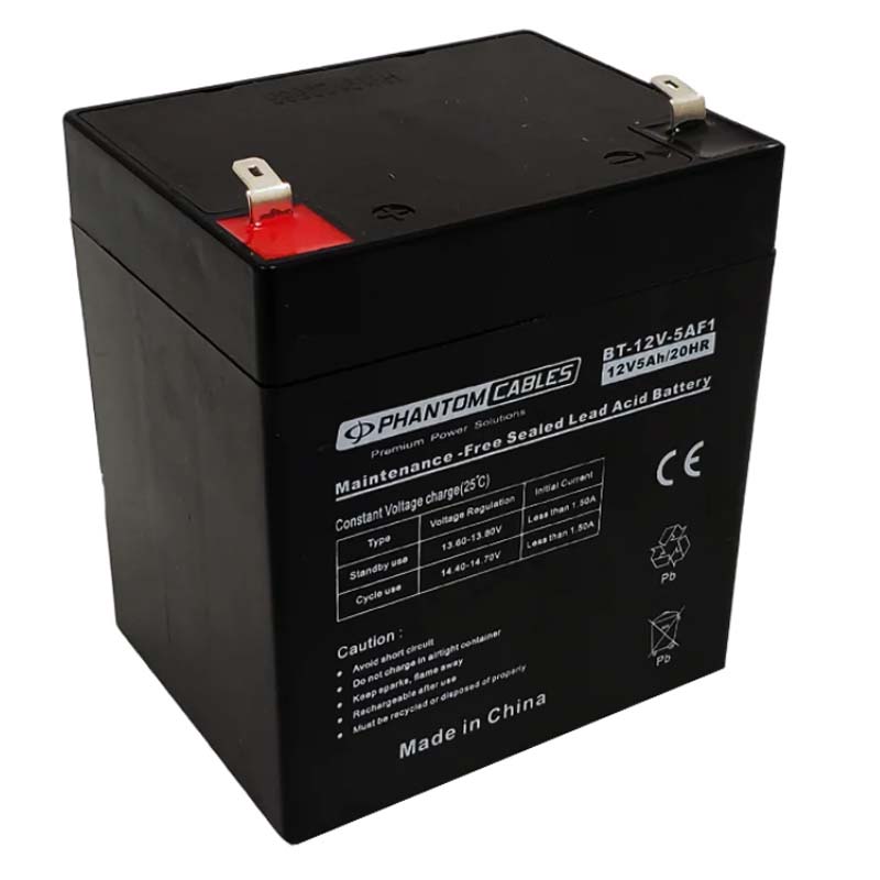 BATTERY LEAD ACID 12V 5AH .187QT 3.5X2.75X3.97IN (90X70X101MM)