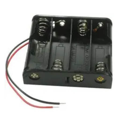 BATTERY HOLDER AAX4 PLASTIC WITH WIRES