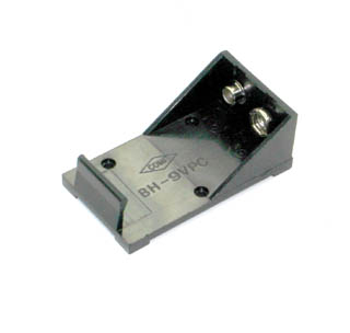 BATTERY HOLDER 9V PLASTIC BLK WITH SNAP CONN