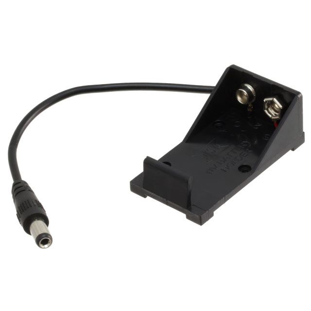 BATTERY HOLDER 9V PLASTIC BLK WITH WIRES