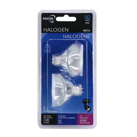 BULB 12V 50W 5MM HALOGEN MR16 CLEAR BI-PIN GU5.3
