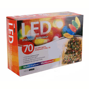 LED STRING LIGHT DECORATIVE MULTI COLOR 23FT INDOOR 70LEDS