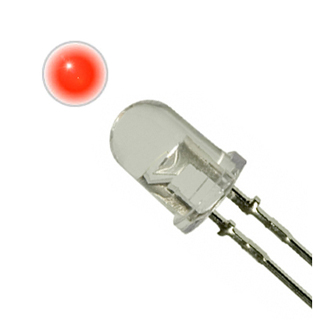 LED5 WATERCLEAR RED 5000MCD 2.3V 