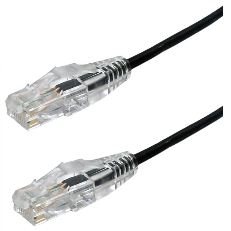 PATCH CORD CAT6A SLIM BLK 3FT ULTRA-THIN 28AWG FT4 CMR 10GIG