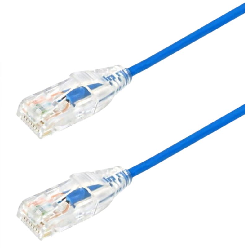 PATCH CORD CAT6A SLIM BLU 6FT ULTRA-THIN 28AWG FT4 CMR 10GIG