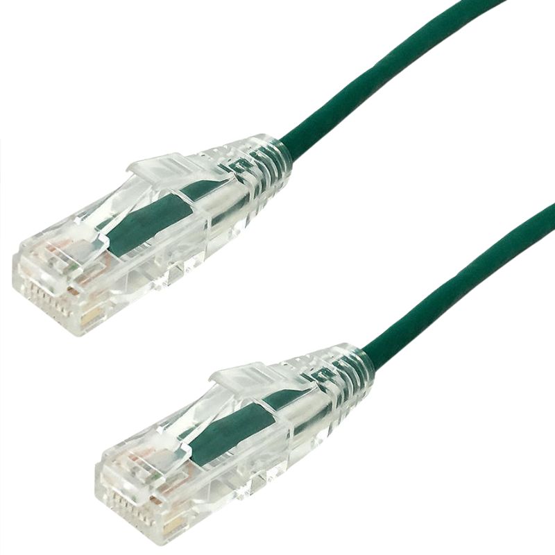 PATCH CORD CAT6A SLIM GRN 6IN ULTRA-THIN 28AWG FT4 CMR 10GIG