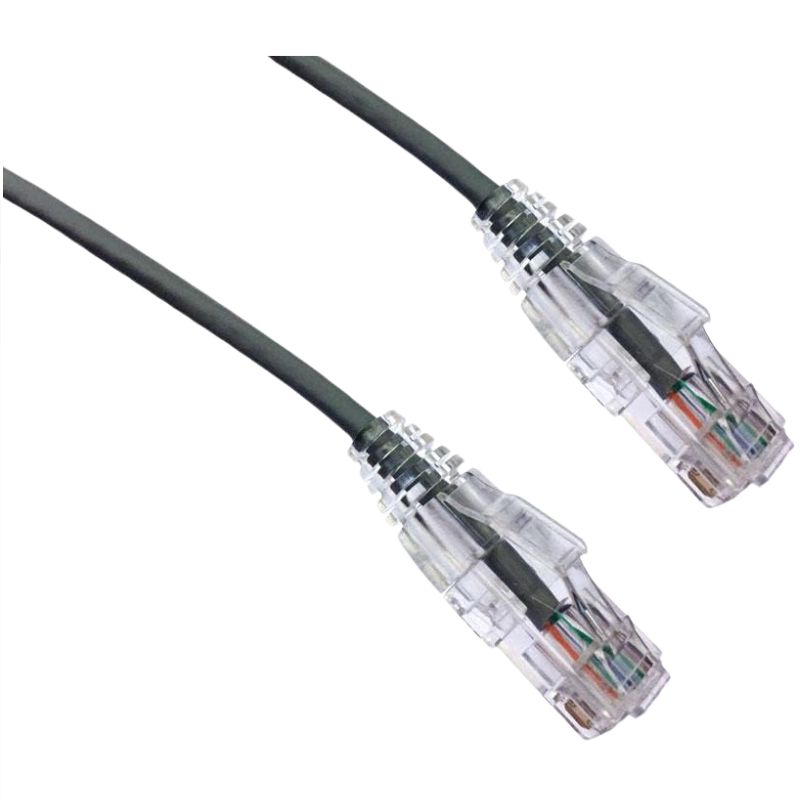 PATCH CORD CAT6A SLIM GRY 7FT ULTRA-THIN 28AWG FT4 CMR 10GIG
