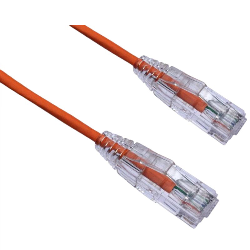 PATCH CORD CAT6A SLIM ORG 3FT ULTRA-THIN 28AWG FT4 CMR 10GIG