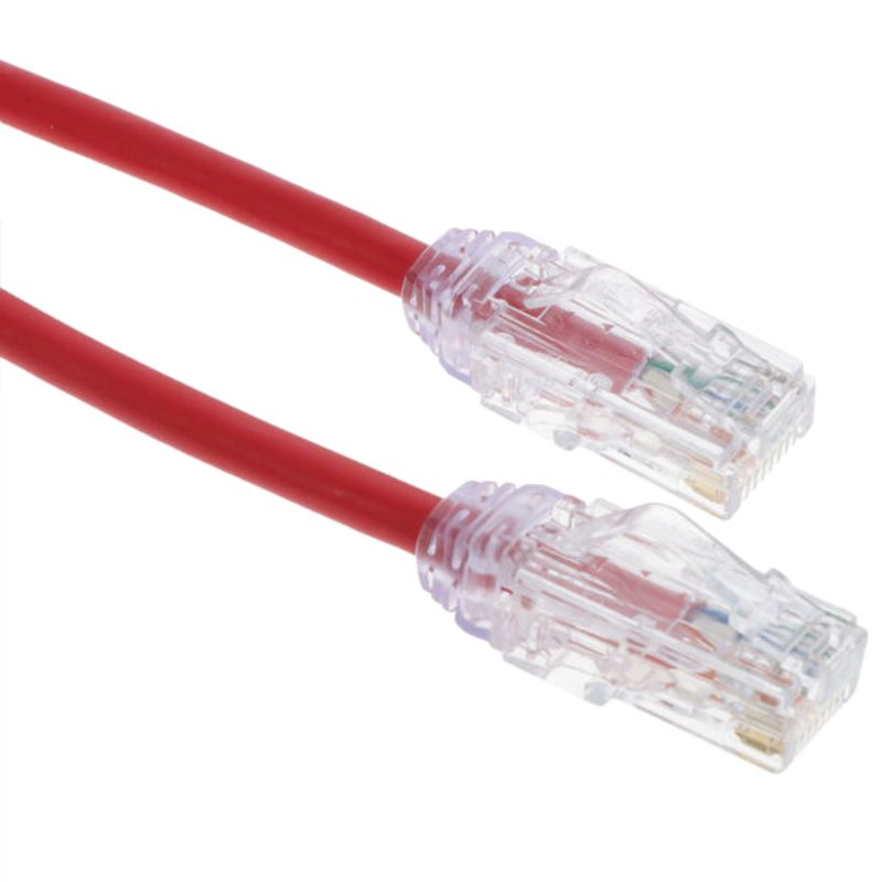 PATCH CORD CAT6A SLIM RED 25FT ULTRA-THIN 28AWG FT4 CMR 10GIG