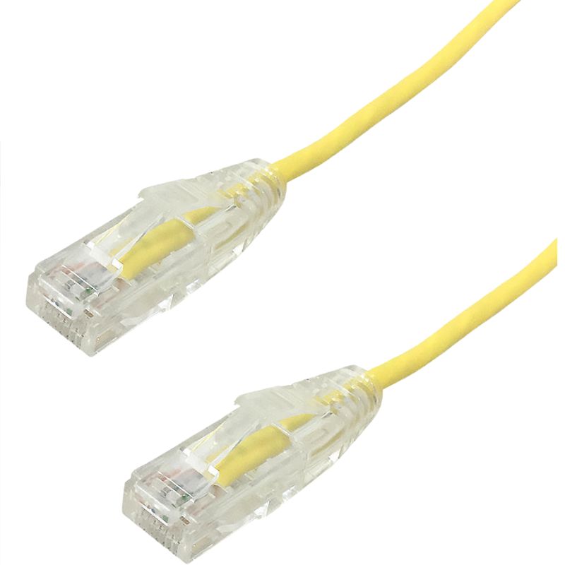 PATCH CORD CAT6A SLIM YEL 10FT ULTRATHIN 28AWG FT4 CMR 10GIG