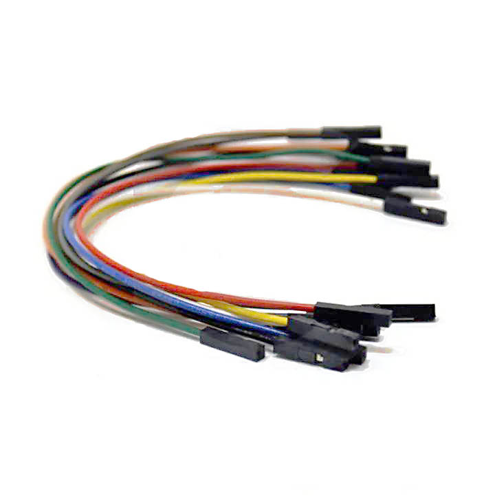 JUMPER WIRE FEMALE FEMALE 6IN ASSORTED COLORS 10PCS/PKG