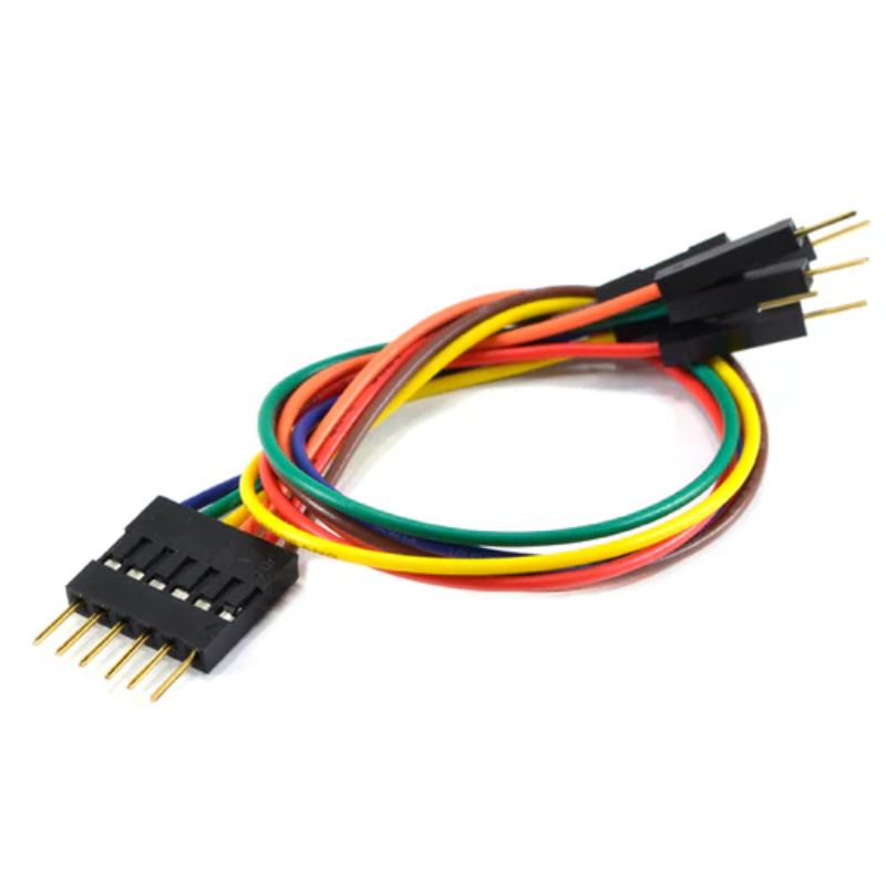 JUMPER WIRE MALE 6P TO OPEN END 24AWG ASSORTED COLOR 0.1IN PITCH