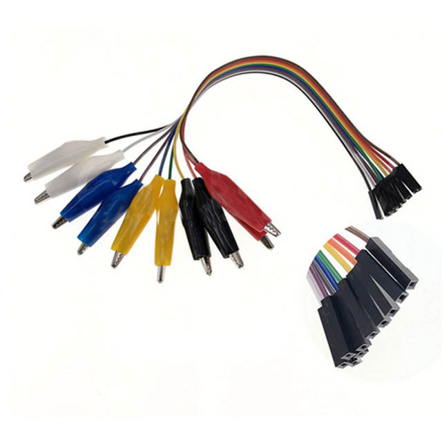 JUMPER WIRE FEMALE TO ALLIGATOR CLIP 10PINS FLAT CABLE 20CM