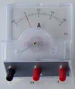 TRANSPARENT DC AMMETER 0-50MA/500MA/5A