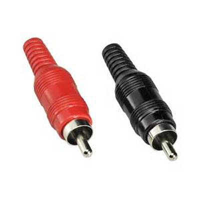 RCA PLUG INLINE SOL PLAST RED AND BLACK  3 PCS EACH