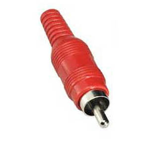 RCA PLUG INLINE SOL PLAST RED 
