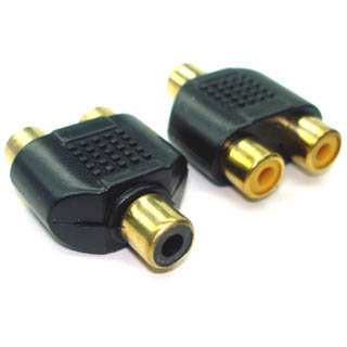 ADAPTER RCA JACK-2XRCA JACK GOLD 