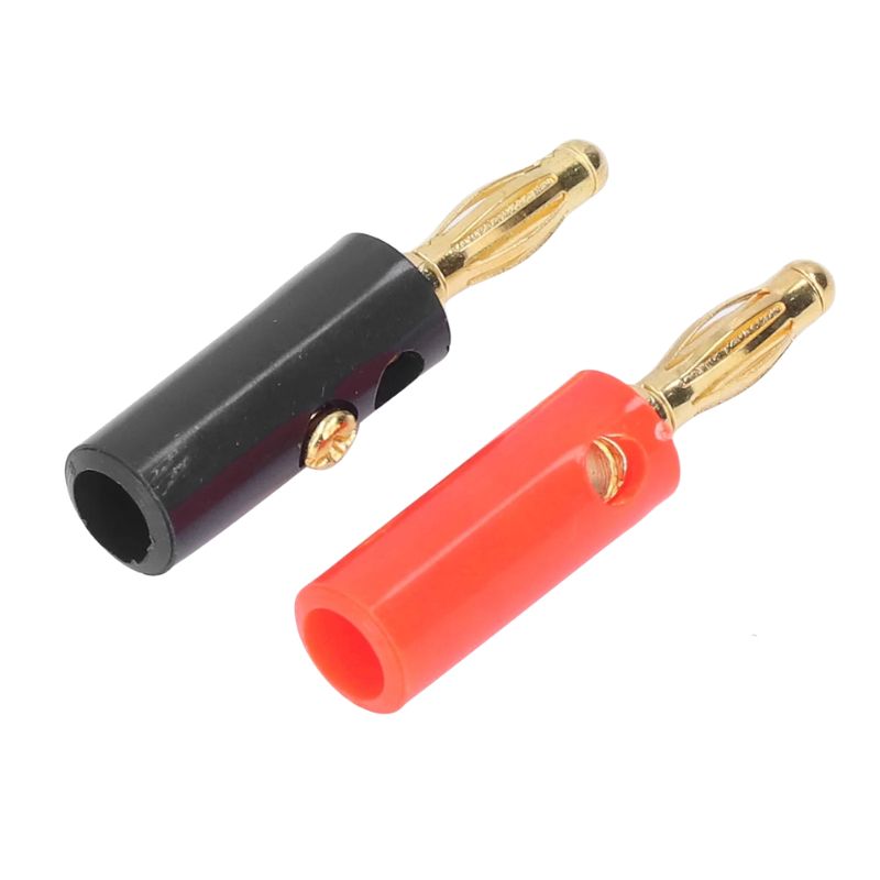 BANANA PLUG SC/HOLE STD RED/BLK  - 2 Pcs/Pkg