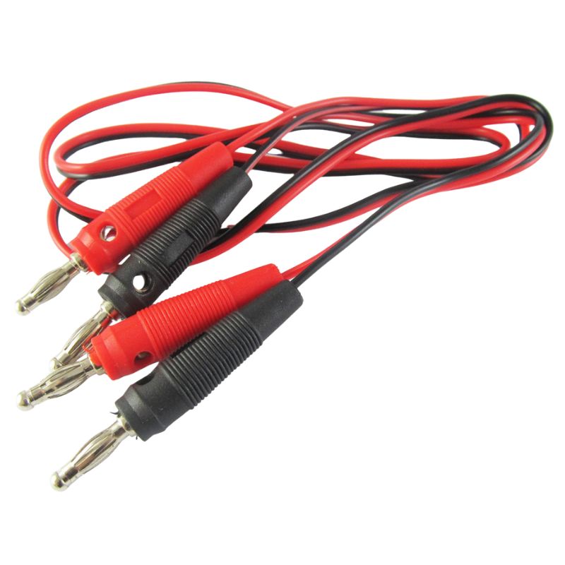 BANANA PLUG TO PLUG CABLE 3FT (45CM) BLK & RED