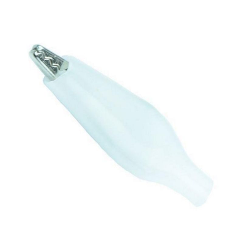 ALLIGATOR CLIP W/BOOT WHT SMALL 