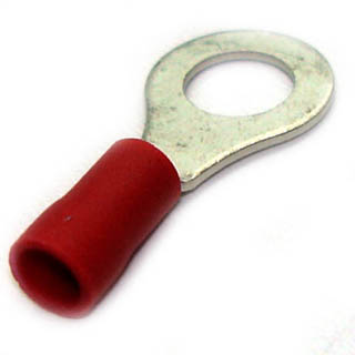 RING TERM RED 1/4IN 22-18AWG ID-6.4MM OD-11.6MM