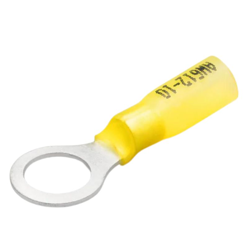 RING TERM YEL 3/8IN 12-10AWG HEATSHRINKABLE ID-10MM OD-15MM