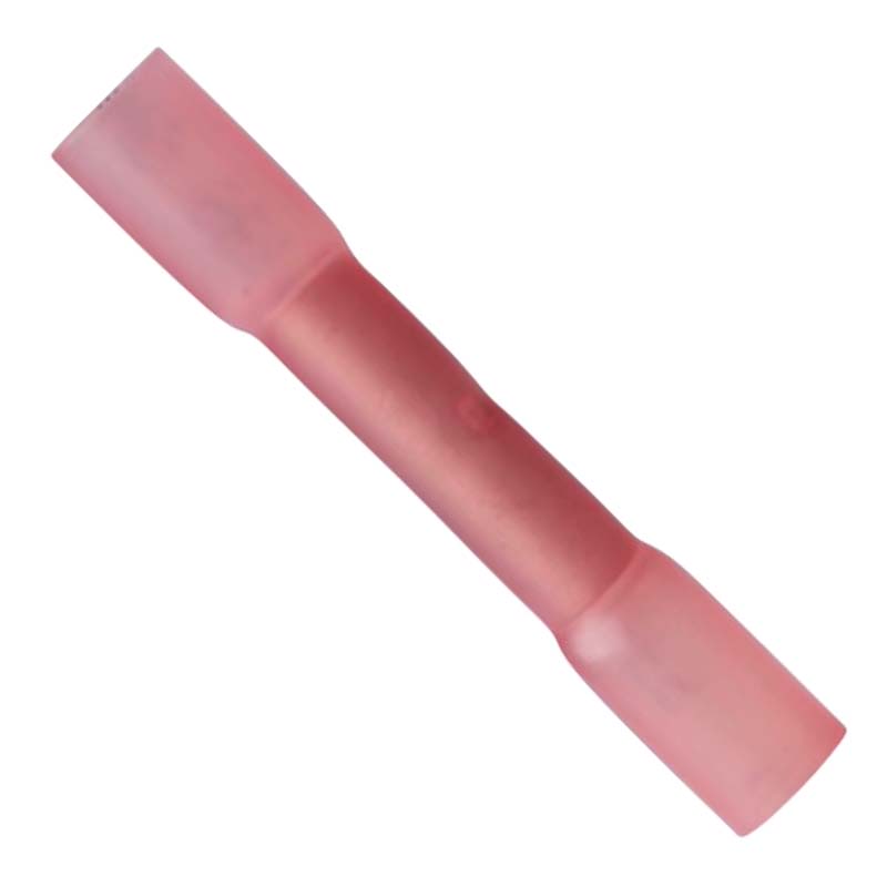 BUTT CONN RED 22-18AWG HEAT SHRINK ADHESIVE