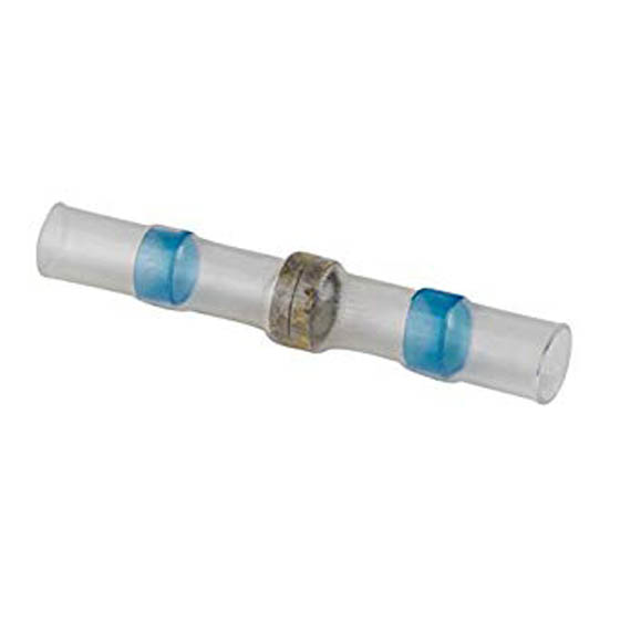BUTT CONN HEAT SHRINK 16-14AWG W/SOLDER RING BLUE