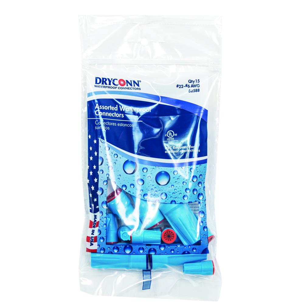 WIRE NUT WING WP 22-6AWG BLU 15PCS/PACK ASSORTED SIZES