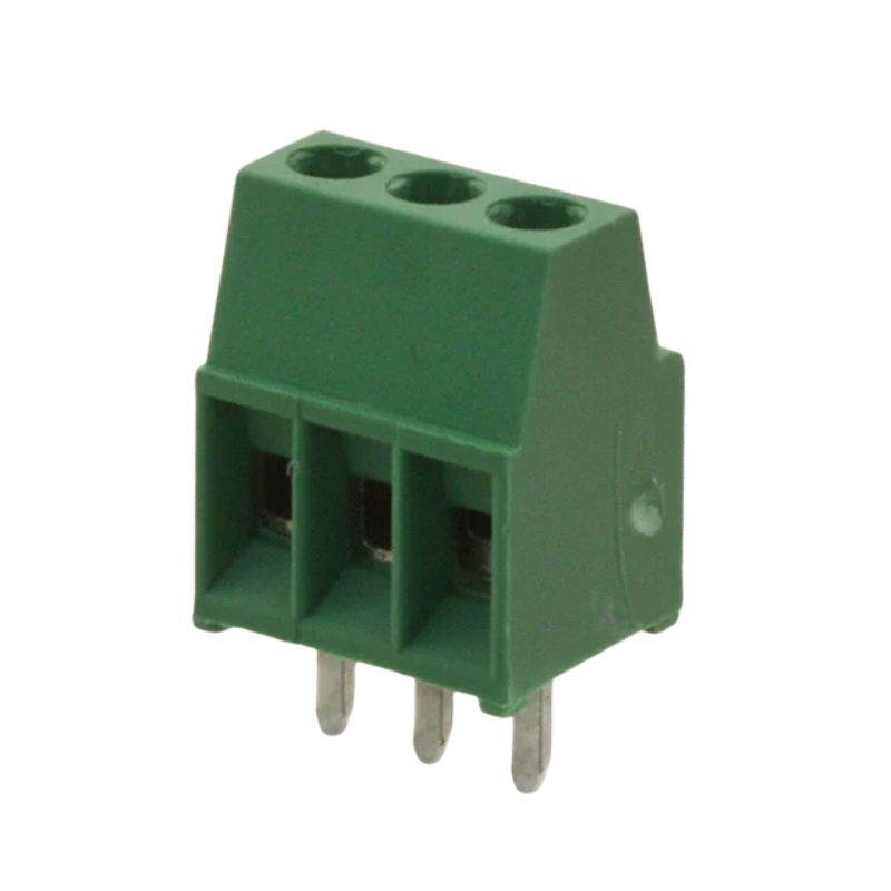 TERM BLOCK 3P PCST 2.54MM 18-30 AWG 6A/125V GRN SIDE ENTRY