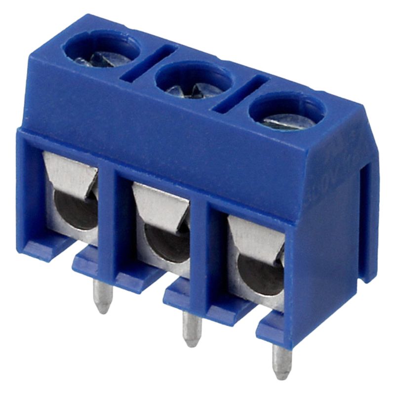 TERM BLOCK 3P PCST 5MM 7.65MM WIDE BLUE