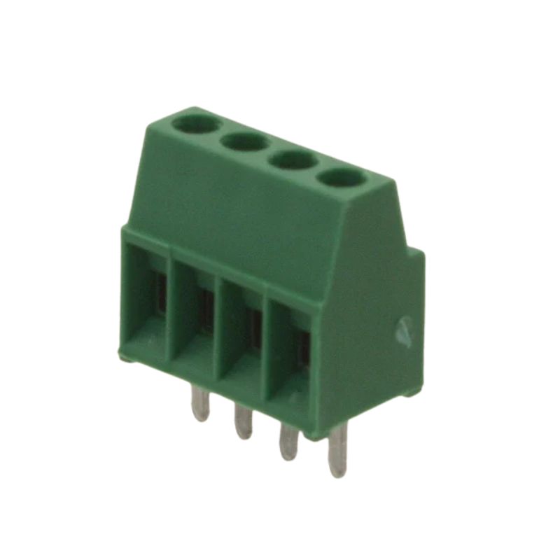 TERM BLOCK 4P PCST 2.54MM 18-30 AWG 6A/125V GRN SIDE ENTRY