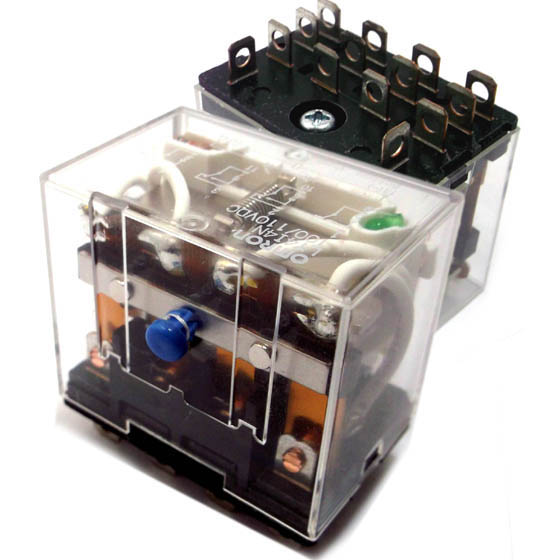 RELAY DC 100-110V 4P2T 10A 14P PLUGIN 10A/240VAC/28VDC TEST BUT