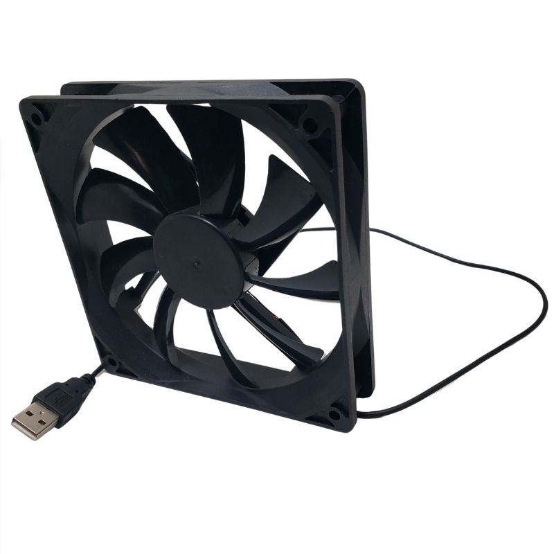 FAN DC 5V 4.7X1IN WITH USB A MALE CONN BLK PLASTIC