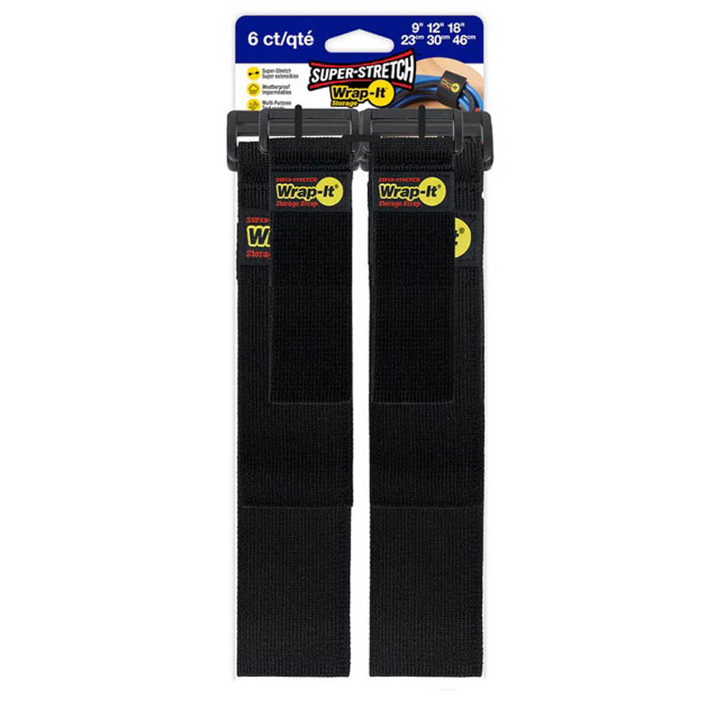 HEAVY DUTY STORAGE STRAP 10INCH BLACK 50LBS WEATHERPROOF - 3 Pcs/Pkg