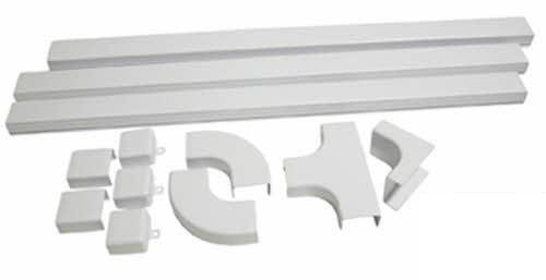 RACEWAY KIT 1X0.4IN FLAT 10PCS WHT W/RACEWAY COUPLER ELBOW