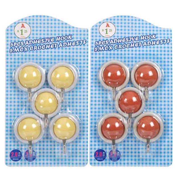 UTILITY HOOK ADHESIVE ASSORTED COLORS