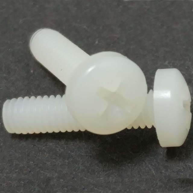 SCREW NYLON METRIC M3X.5X12MM PH 