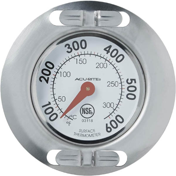 THERMOMETER FOR GRILL SURFACE 50F TO 600F TEMP RANGE