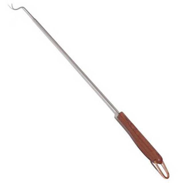 METAL MEAT HOOK 20IN WITH WOODEN HANDLE