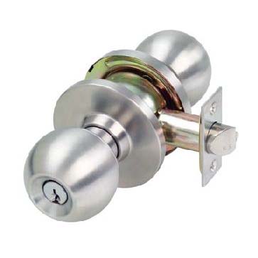 ENTRANCE LOCK W/BUTTON SILVER PLATED 3 KEYS