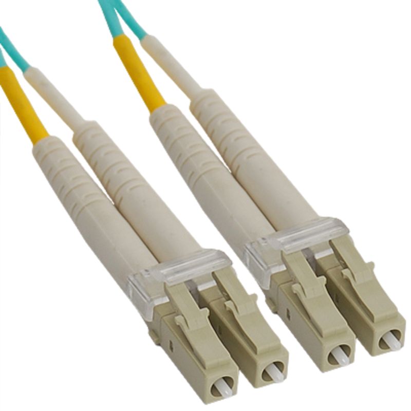 FIBER OPTIC PATCH CORD LC-LC 5M DUPLEX MM 10G OM4 50/125UM AQUA